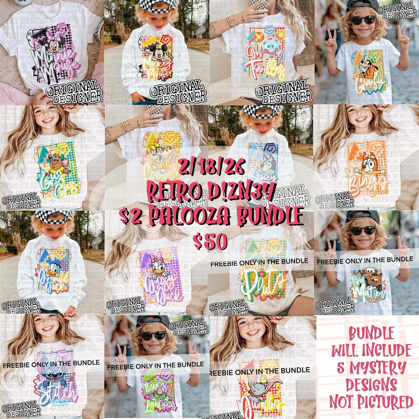 🔻🔸⚪️🔹 RETRO D!ZN3Y CHARACTER BUNDLE | INCLUDES 10 BUNDLE EXCLUSIVE PNGS 🔻🔸⚪️🔹