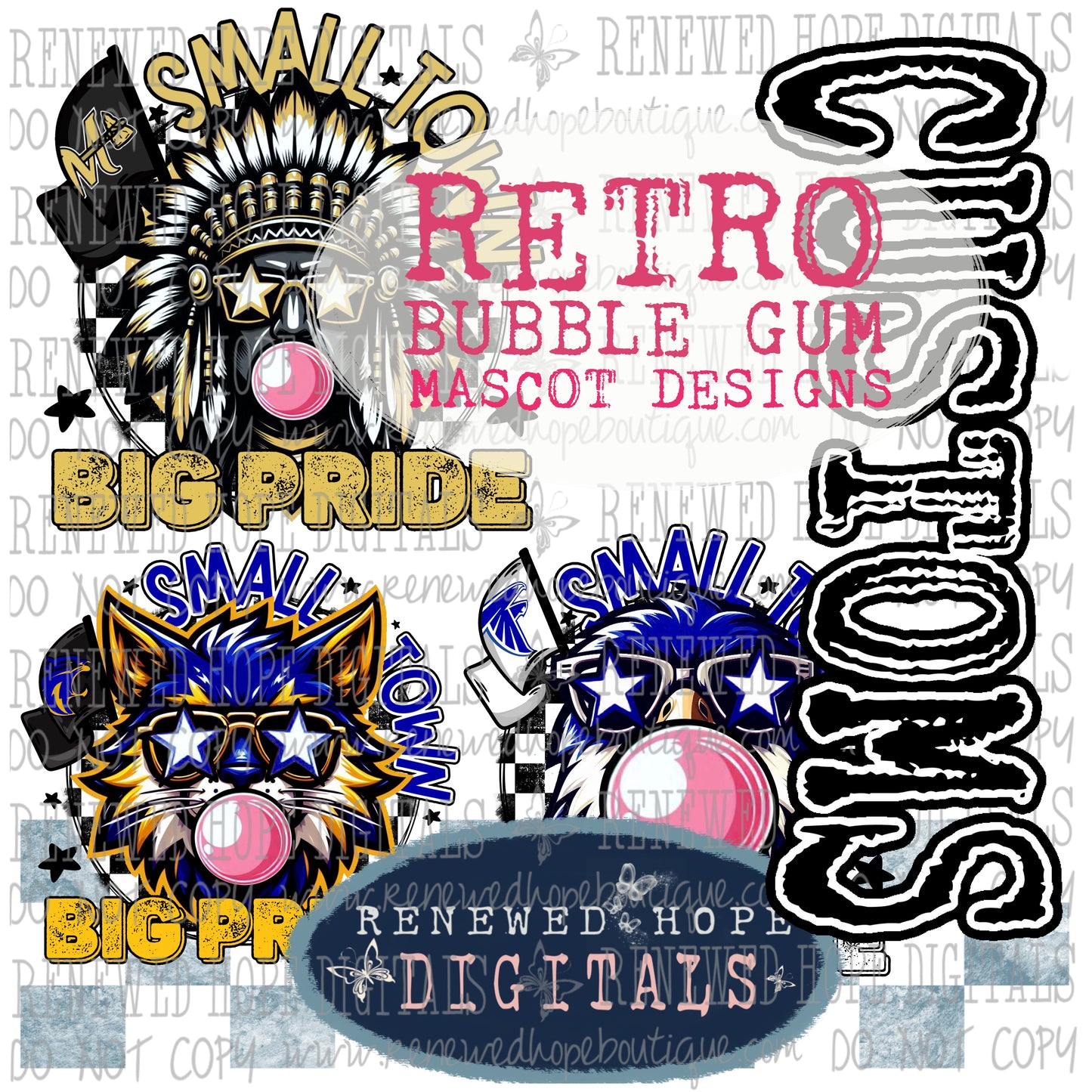 🩷CUSTOM RETRO BUBBLE GUM SCHOOL DESIGNS🩷