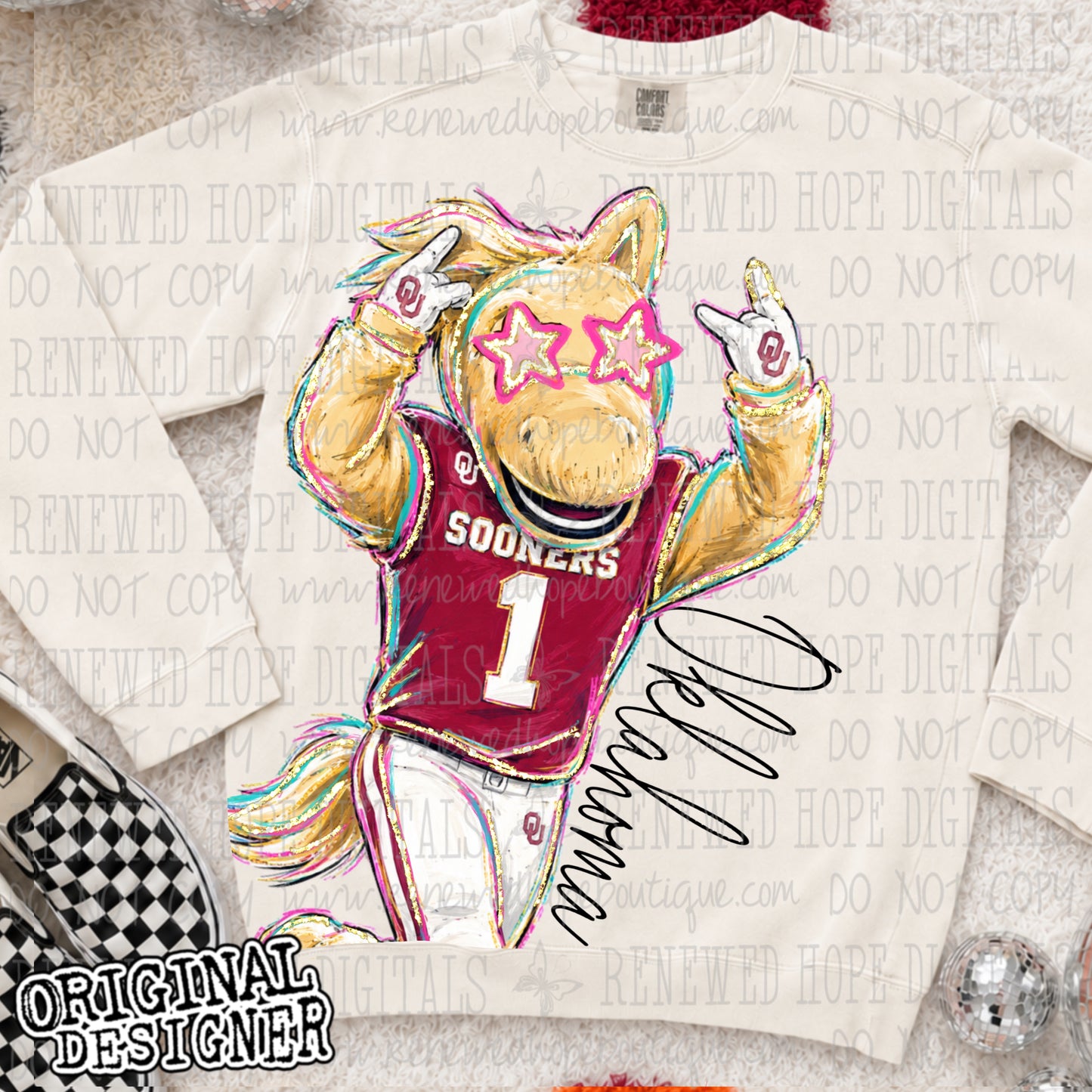 ⭐️ROCKIN’ DELULU OKLAHOMA SOONER MASCOT⭐️