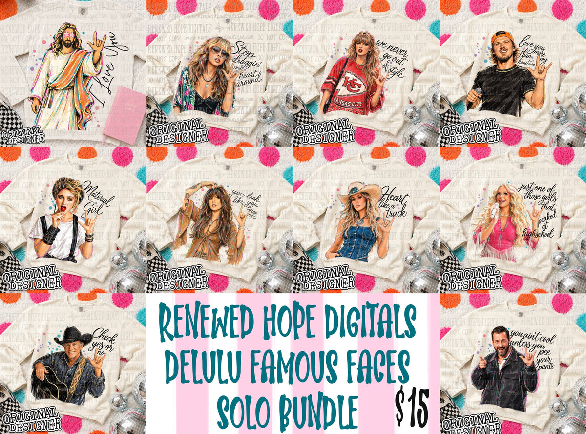 ⭐️RHD DELULU FAMOUS FACES MINI SOLO BUNDLE⭐️