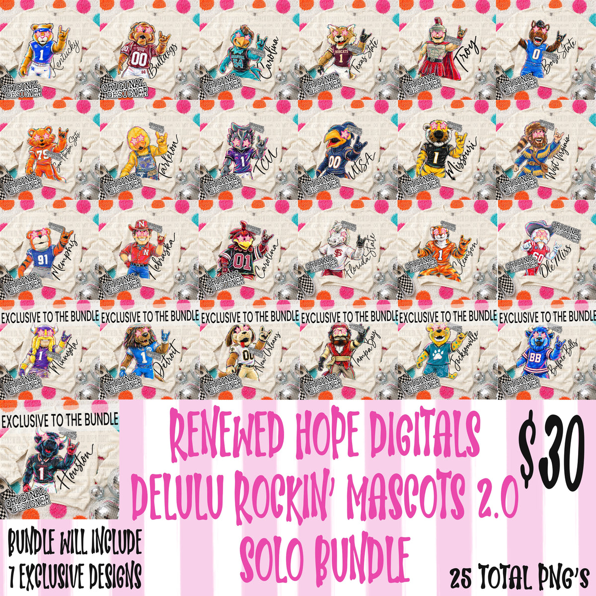 ⭐️RHD ROCKIN’ DELULU MASCOTS 2.0 SOLO BUNDLE⭐️