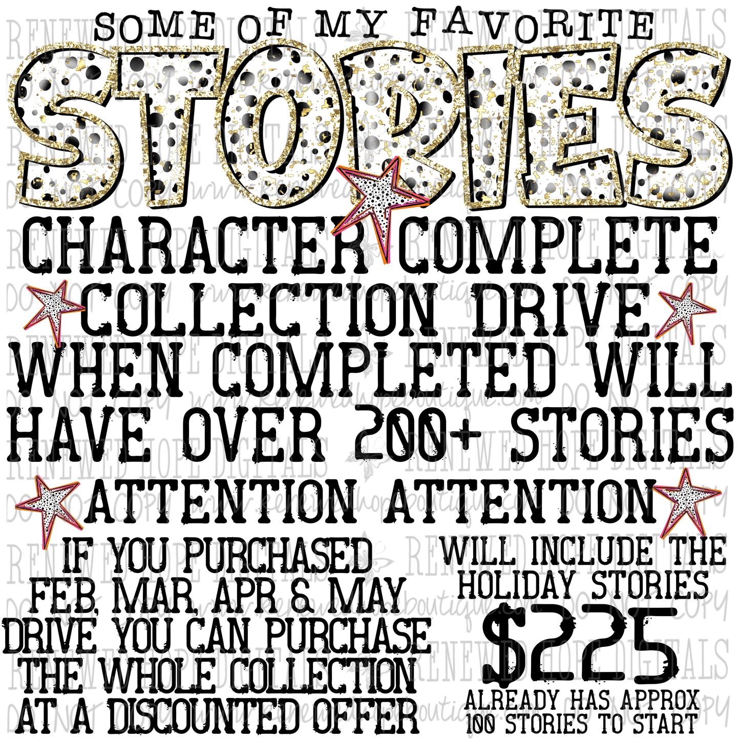 💜SOME OF MY FAVORITE STORIES CHARACTER COLLECTION DRIVE💜