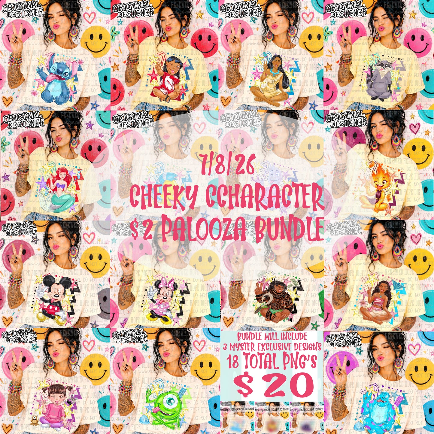 ⭐️✌🏼CHEEKY CHARACTER $2 PALOOZA BUNDLE✌🏼⭐️