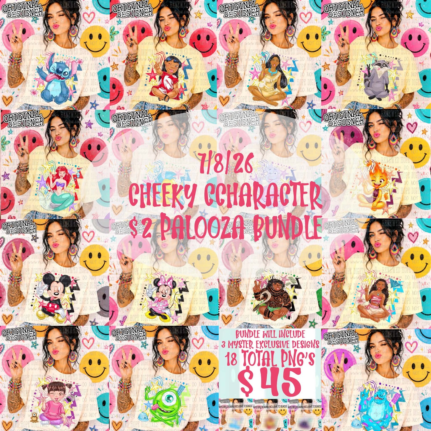 ⭐️✌🏼CHEEKY CHARACTER $2 PALOOZA BUNDLE✌🏼⭐️