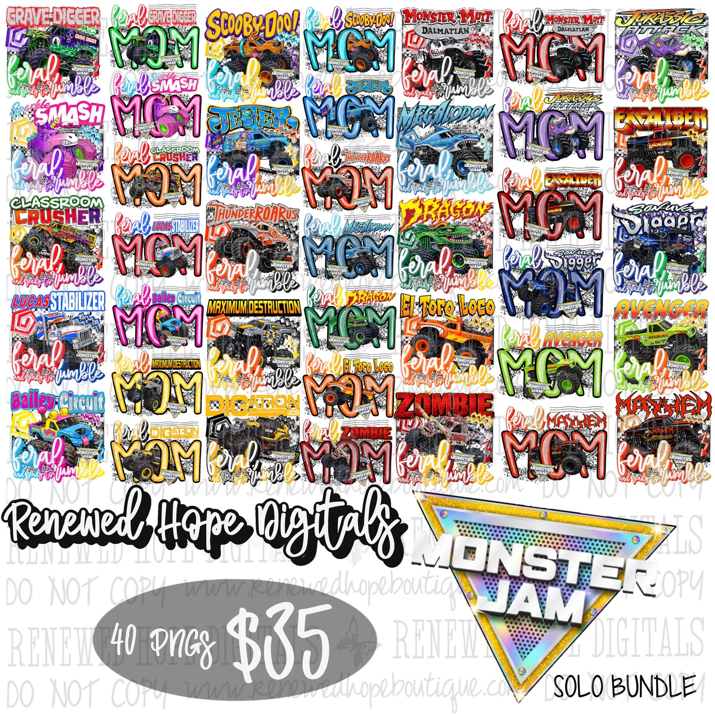 🛞MONSTER JAM FERAL & READY TO RUMBLE SOLO BUNDLE🛞