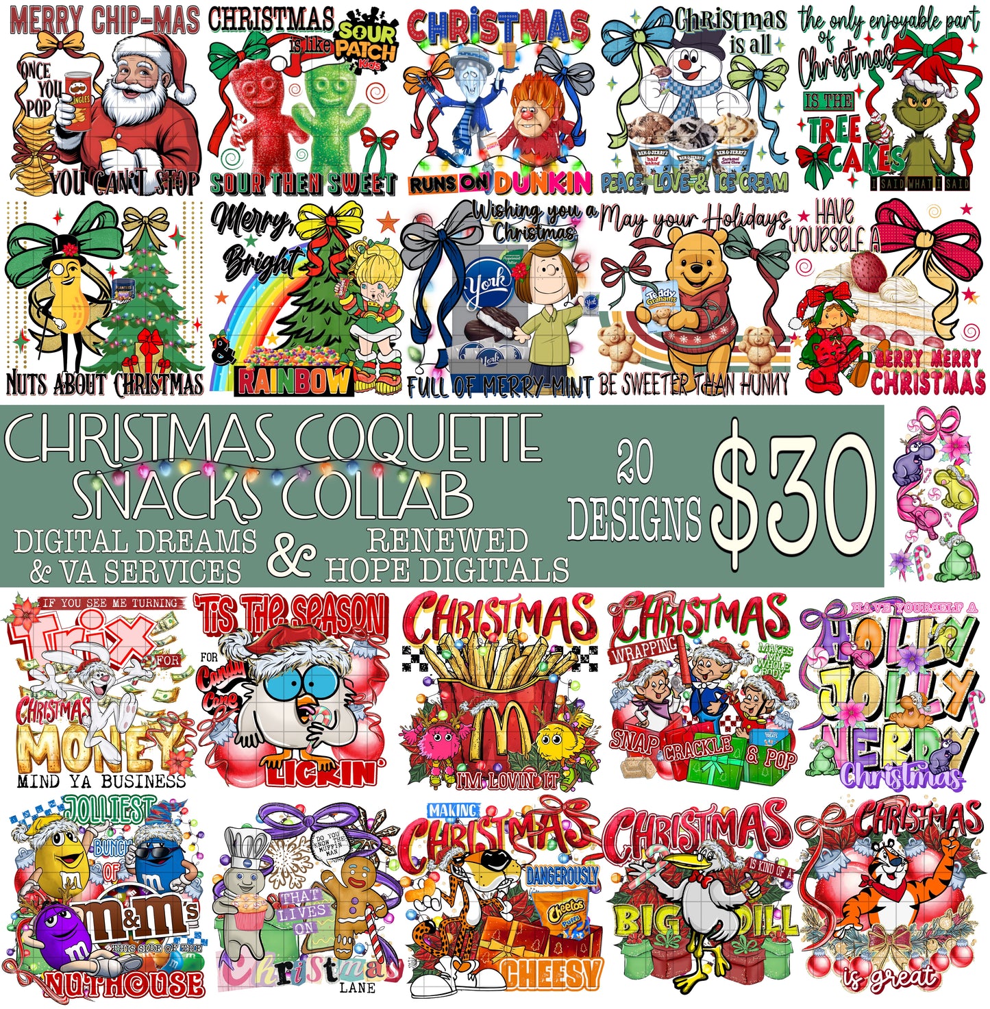 🎄CHRISTMAS COQUETTE SNACKS COLLAB W/ DIGITAL DREAMS AND VA SERVICES🎀