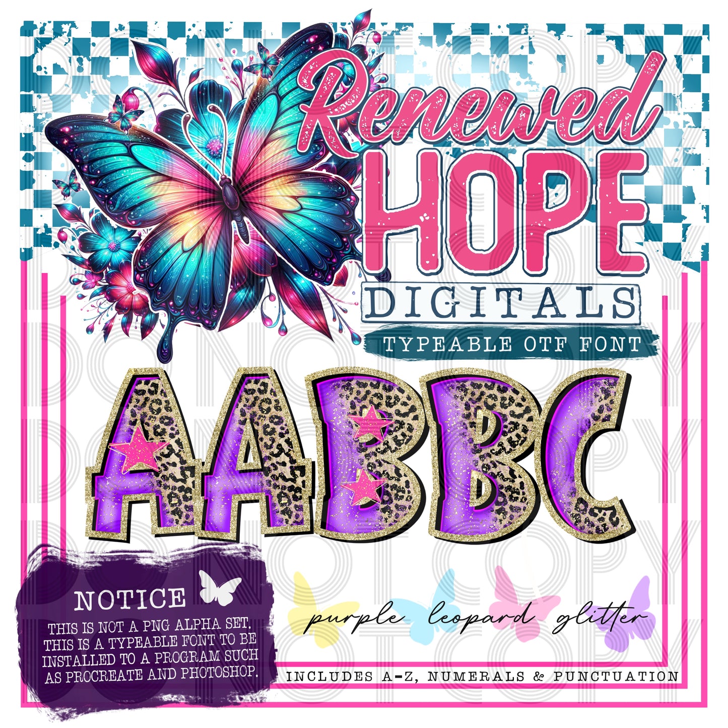 PURPLE LEOPARD GLITTER