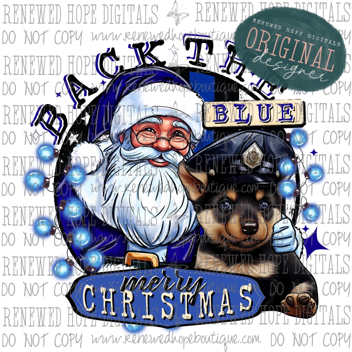 👮♂️ Back The Blue Merry Christmas 🎄