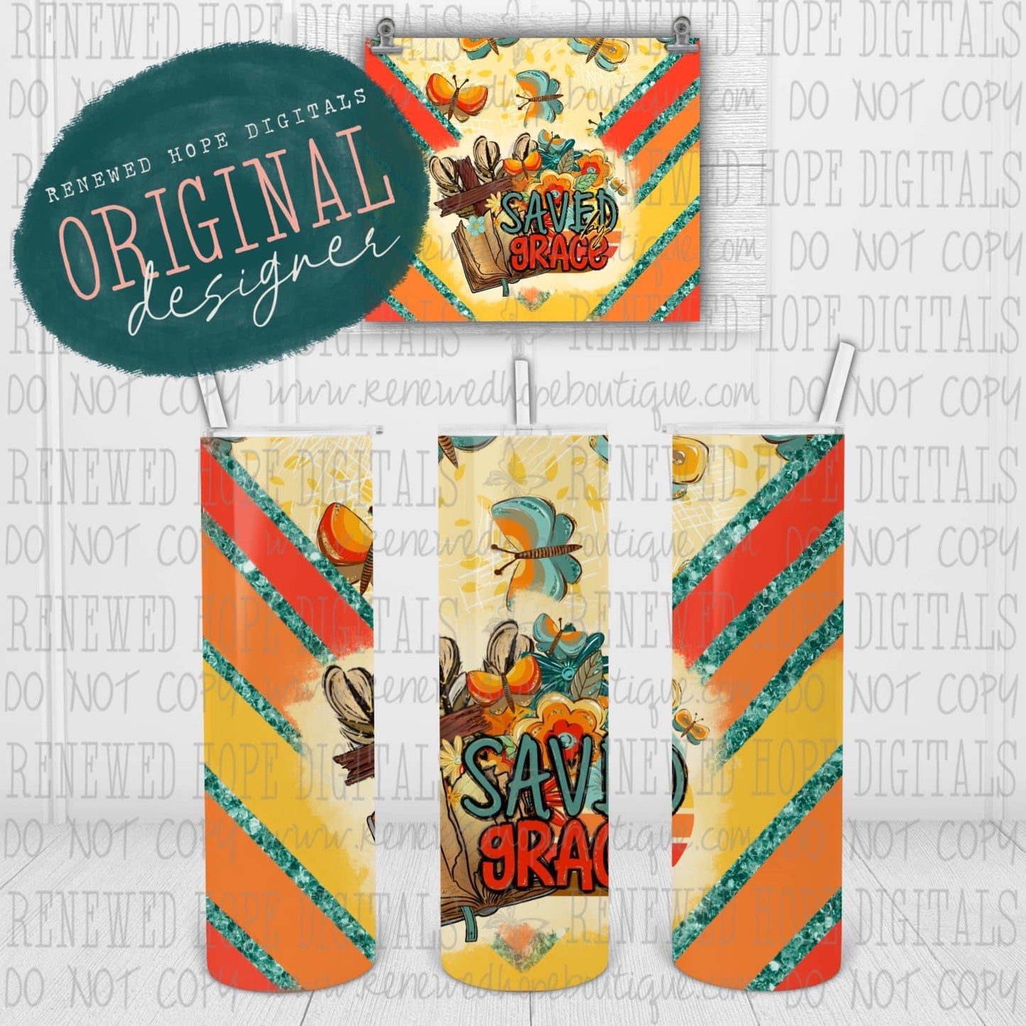 🧡💛Saved By Grace Tumbler Wrap💛🧡