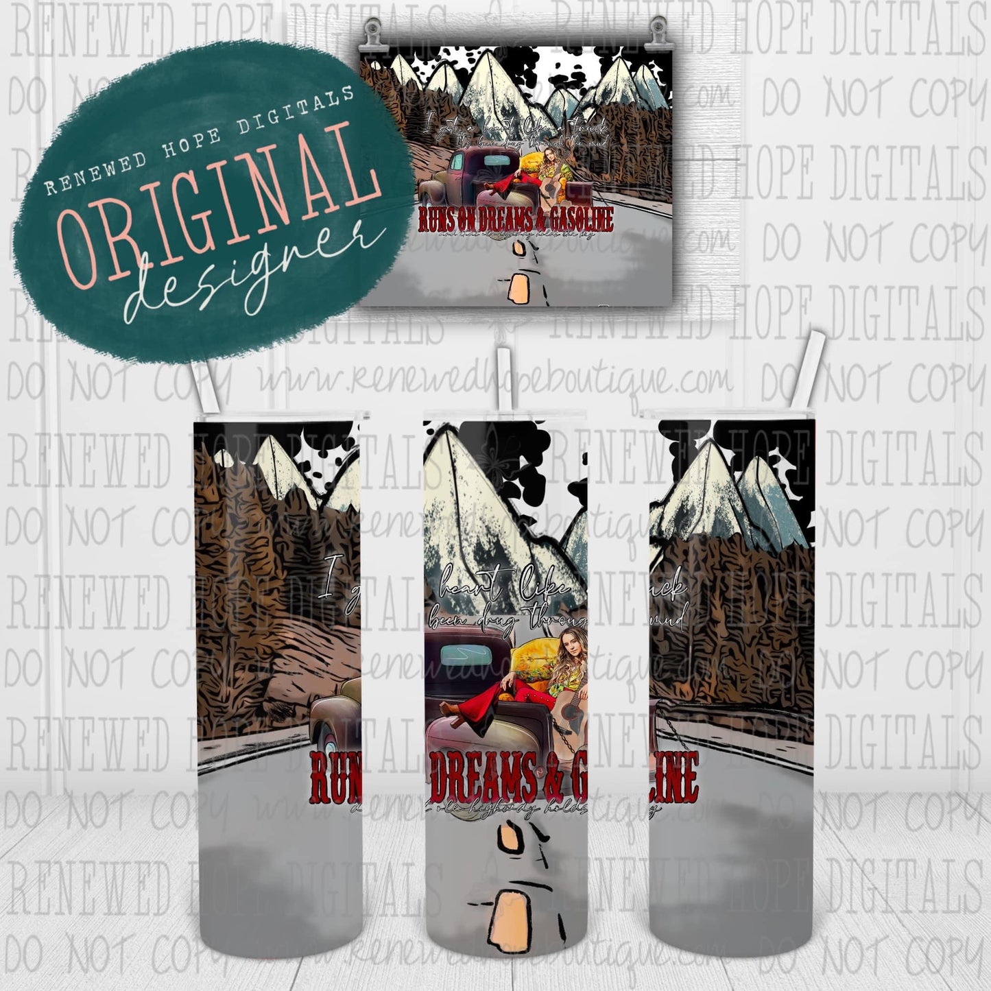 ❤️Heart Like A Truck Tumbler Wrap🛻