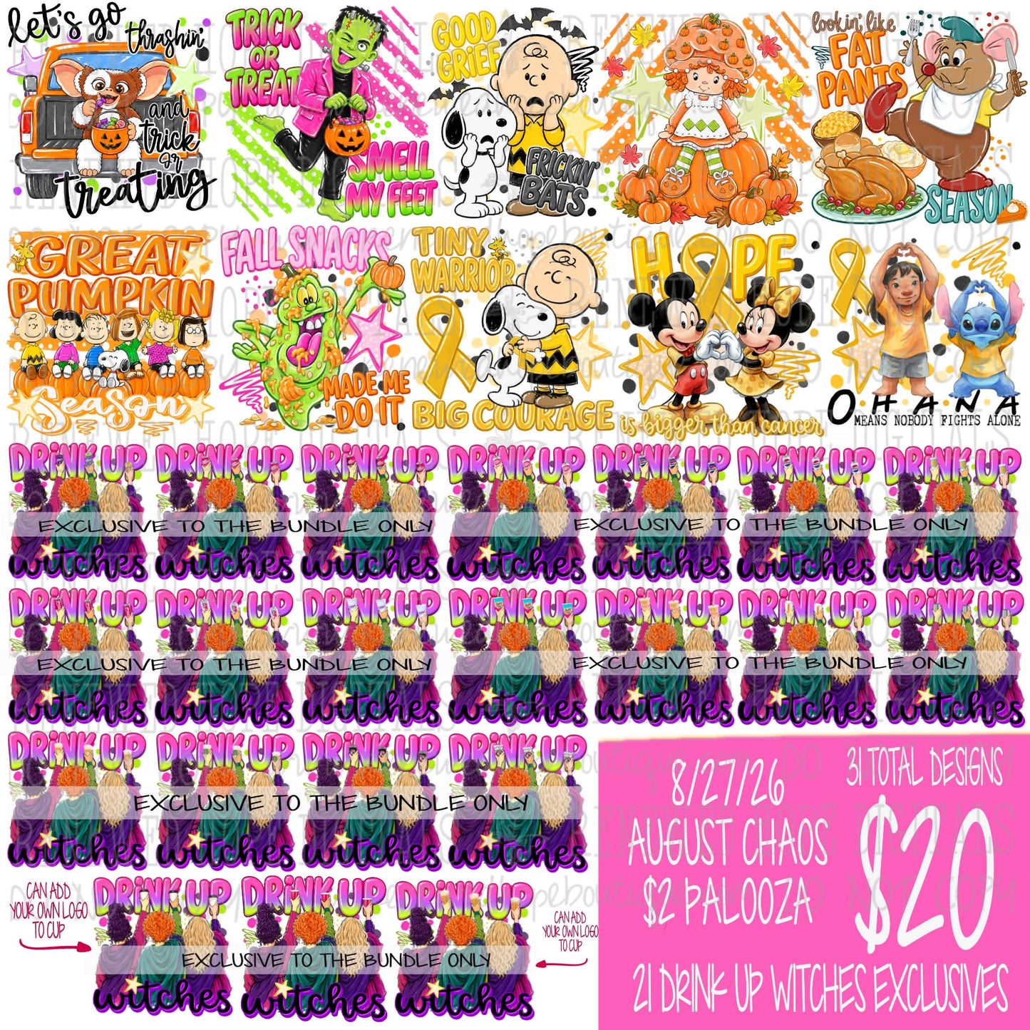 🎃🎗️🦇AUGUST CHAOS $2 PALOOZA BUNDLE 🦇🎗️🎃