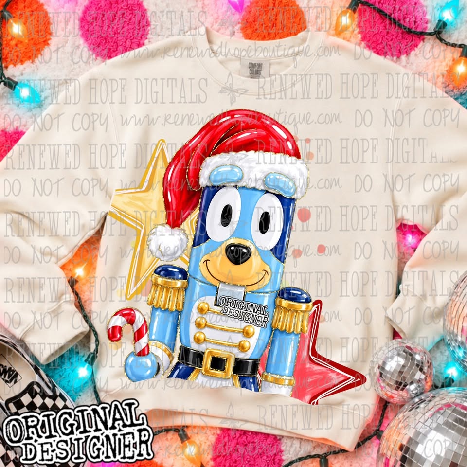 🎄🎅 DELULU CRACKIN BLUE DOG🎄🎅