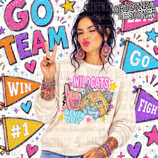 RETRO PEP RALLY WILDCATS SWEATSHIRT