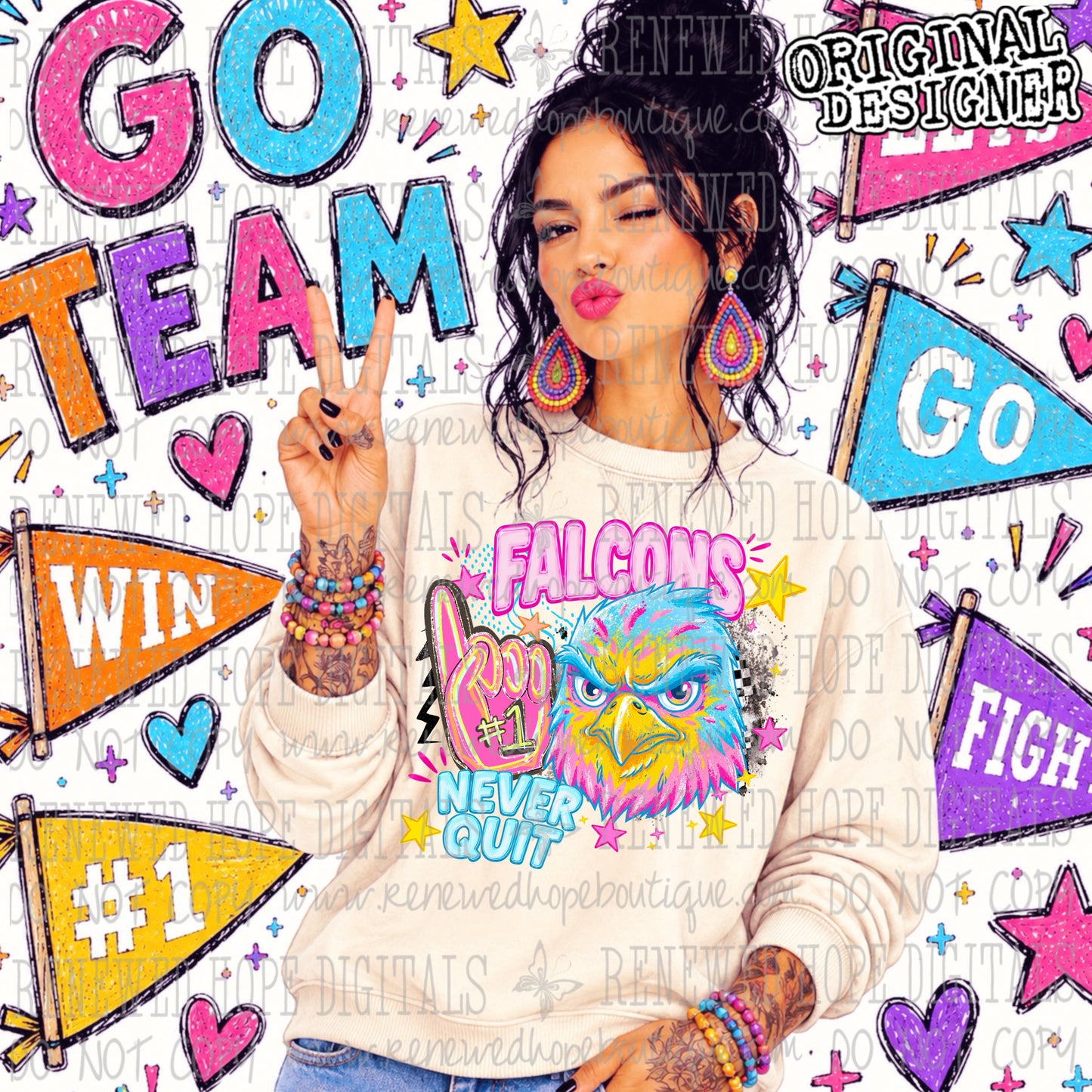 RETRO PEP RALLY FALCONS SWEATSHIRT