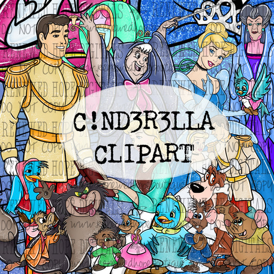 👑 C!ND3R3LLA CLIPART BUNDLE🩵