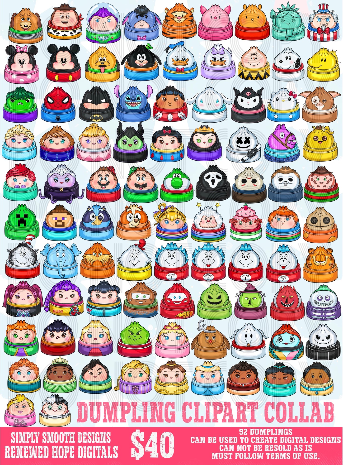 🥟DUMPLING CLIPART COLLAB WITH SIMPLY SMOOTH🥟