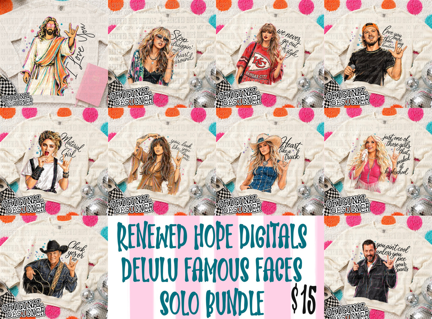 ⭐️RHD DELULU FAMOUS FACES MINI SOLO BUNDLE⭐️
