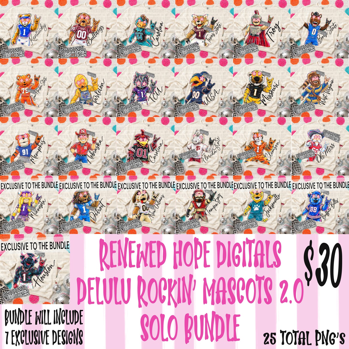 ⭐️RHD ROCKIN’ DELULU MASCOTS 2.0 SOLO BUNDLE⭐️