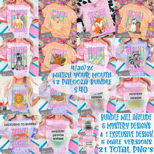 🦆🐔🦝🐎🐥 WATCH YOUR MOUTH SNARKY ANIMAL PALOOZA BUNDLE 🦁🦓🐢🦊🐿️