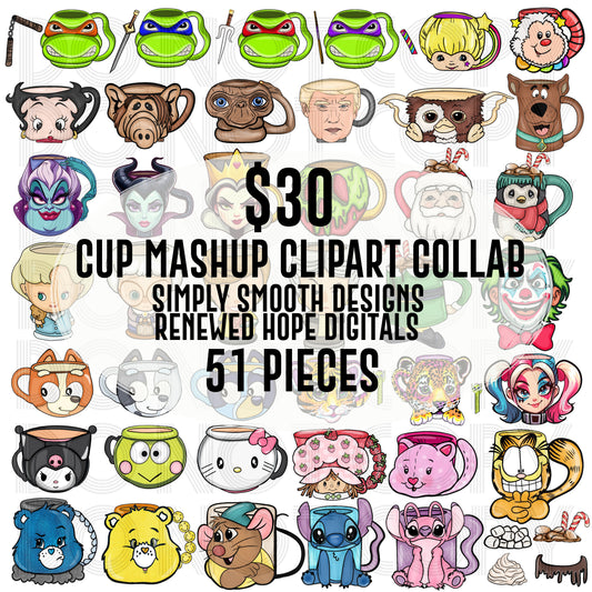 ☕️CUP MASHUP CLIPART COLLAB W/SIMPLY SMOOTH DESIGNS☕️