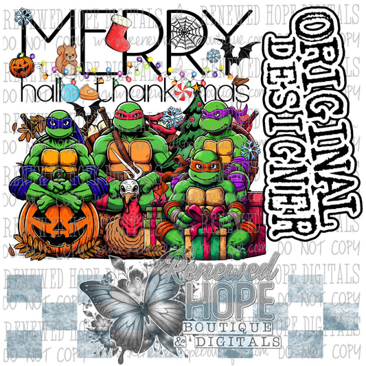 🐢NINJA TURTLES HALLO-THANK-MAS🎃🍗🎄