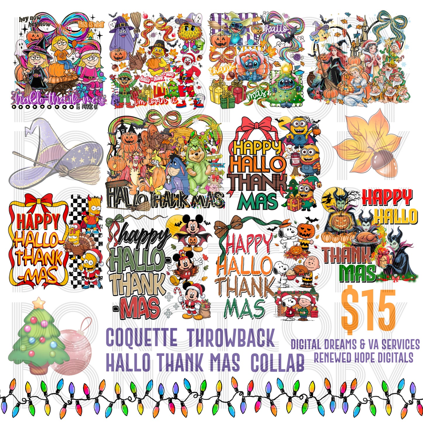 🎀COQUETTE HALLO-THANK-MAS MINI COLLAB W/DIGITAL DREAMS AND VA SERVICES🎃🍗🎄