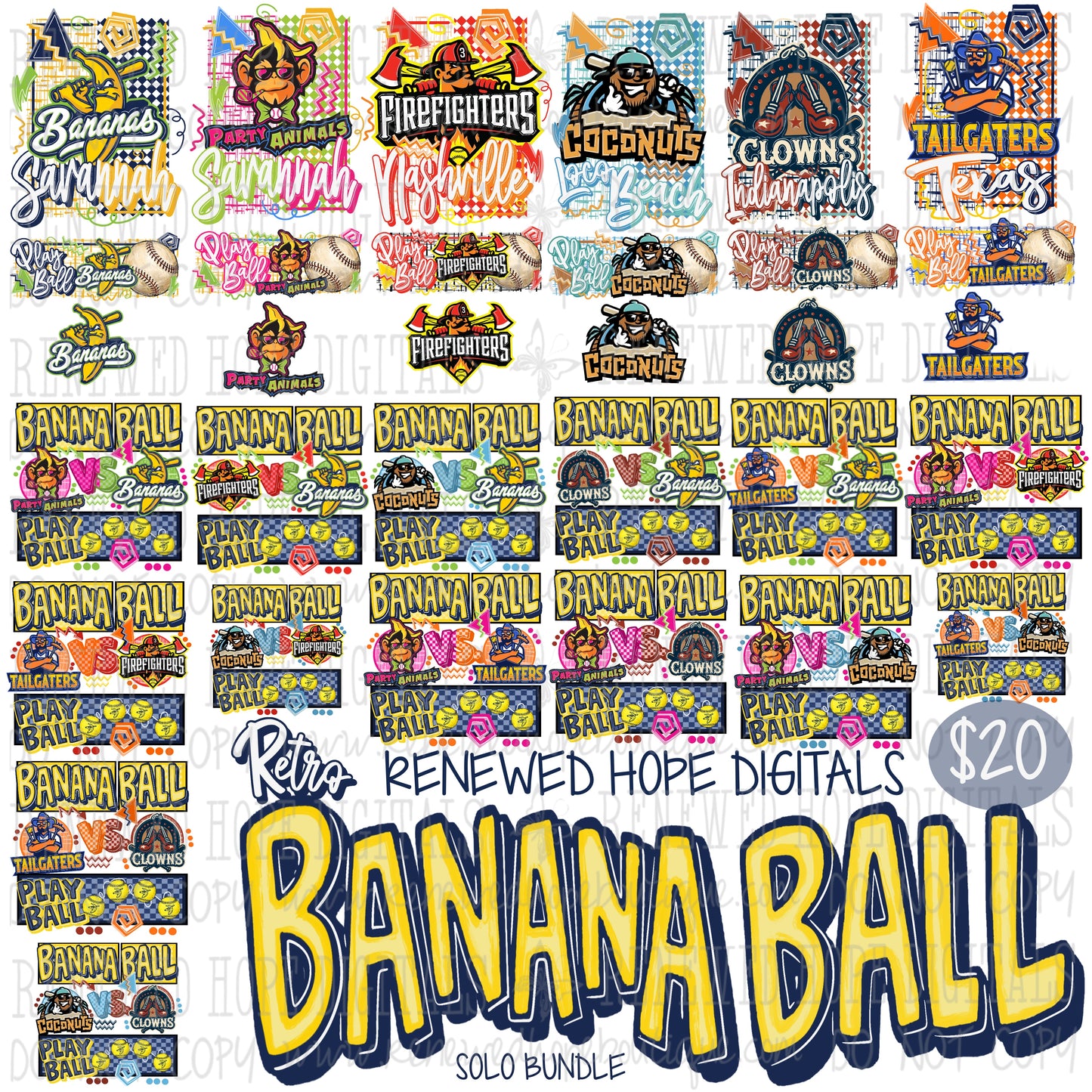 ⚾️🍌 RETRO BANANA BALL SOLO BUNDLE 🍌⚾️