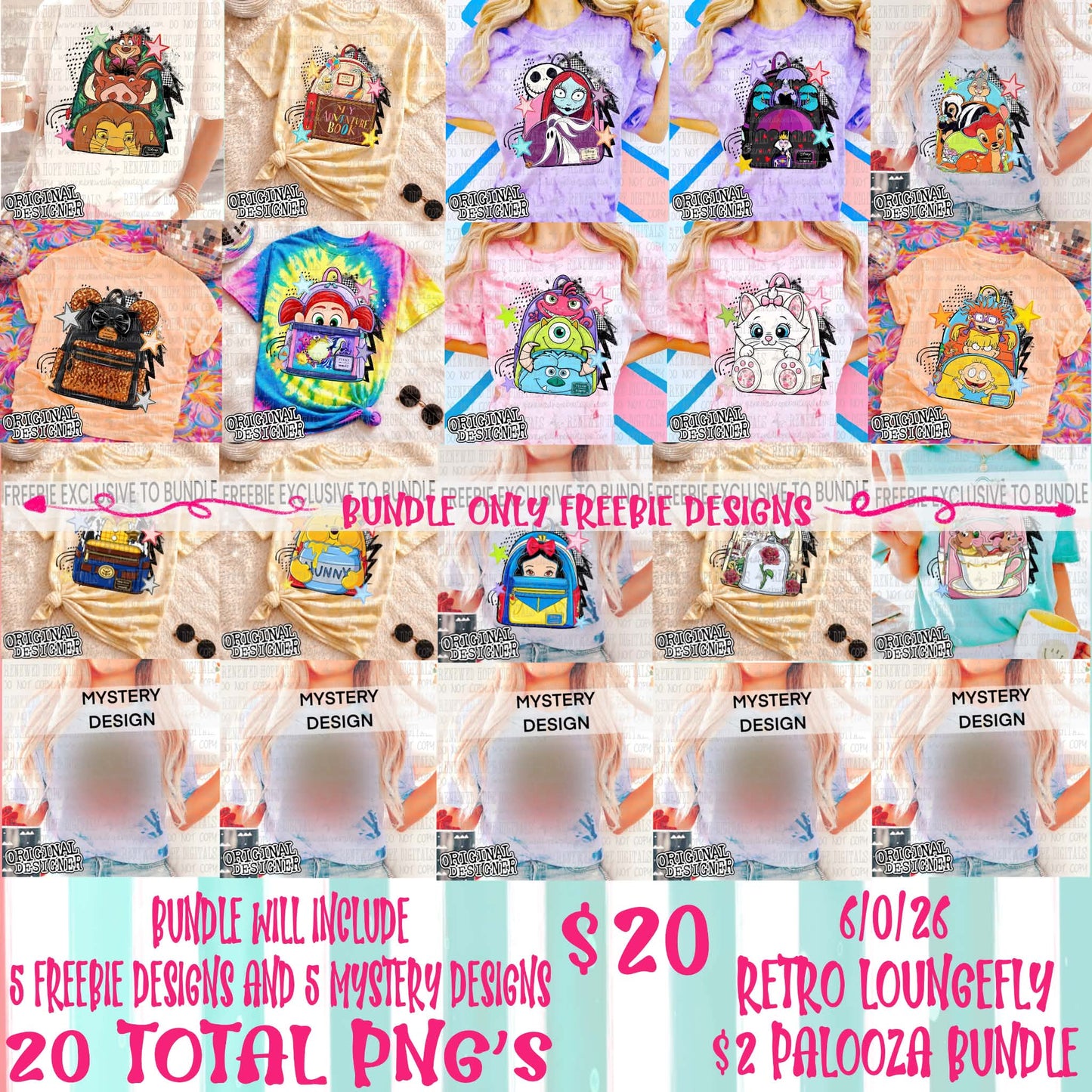 🎈🦁🎒RETRO LOUNGEFLY $2 PALOOZA BUNDLE🎒🦁🎈