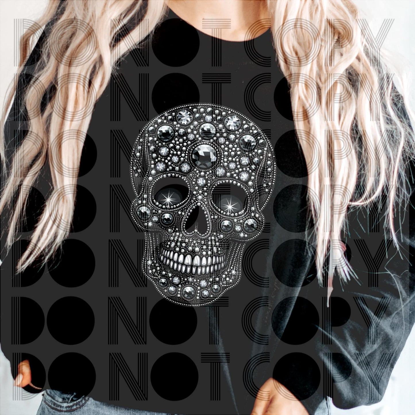 💎 Black Rhinestone Skull 💀