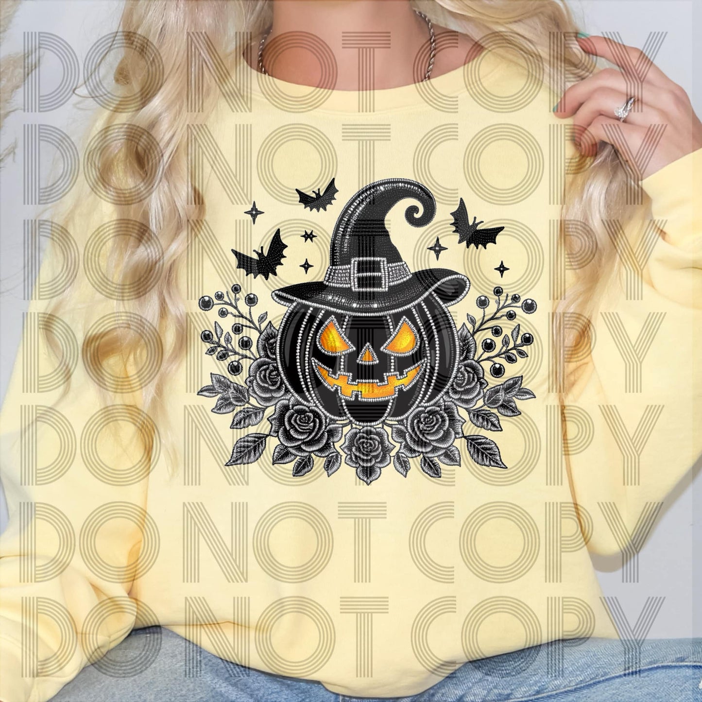 🦇 Black Embroidered Pumpkin 🎃